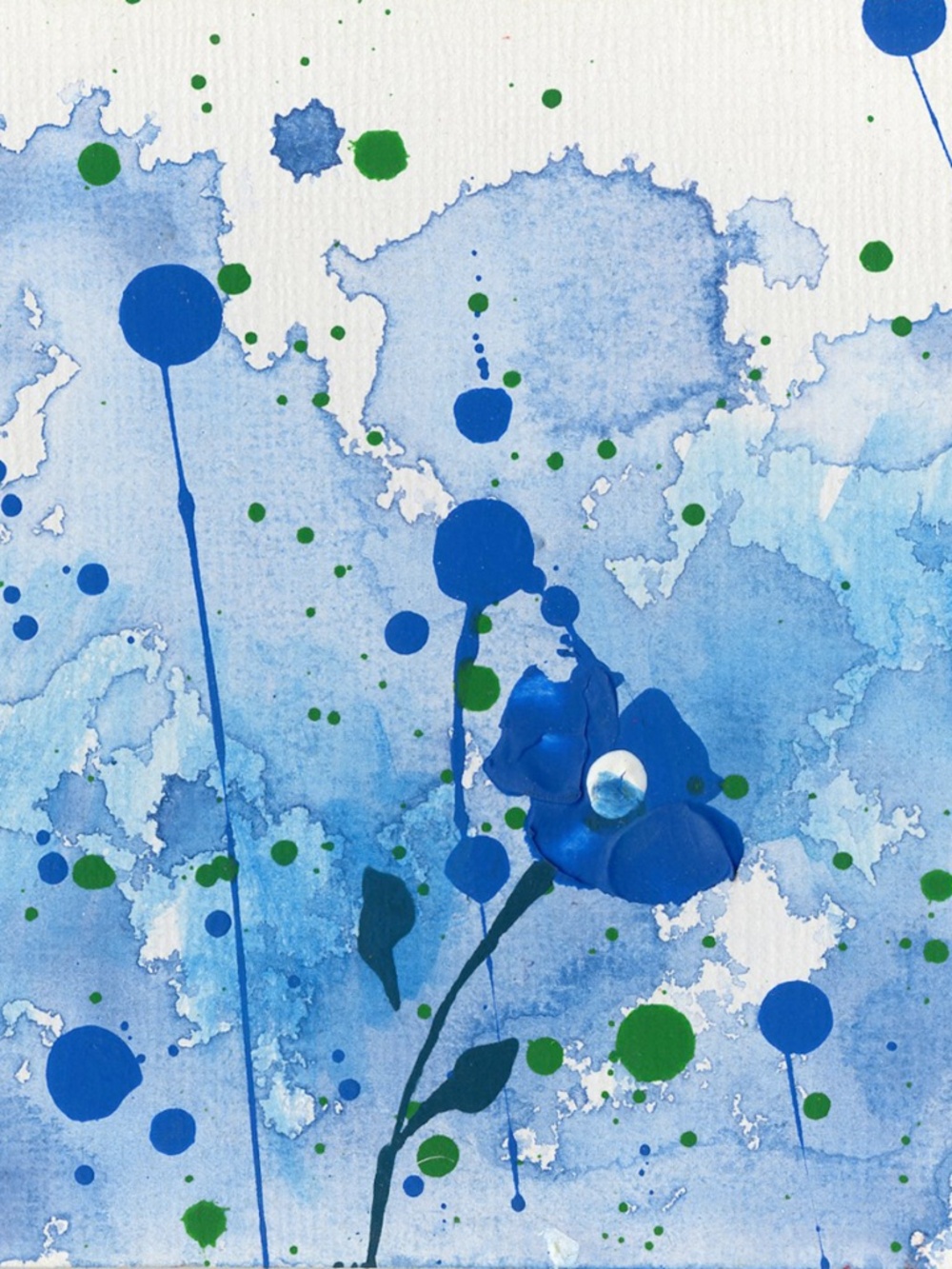 Original Acrylic Floral Paintings on art panel - Dreaming In Blue 13